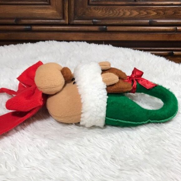 Santa's Workshop Plush Stuffed Christmas Reindeer Door Knob Hanger - Picture 6 of 9